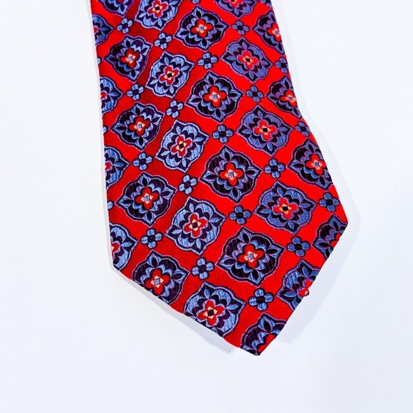ALTEA Red and blue floral tie - Picture 2 of 4